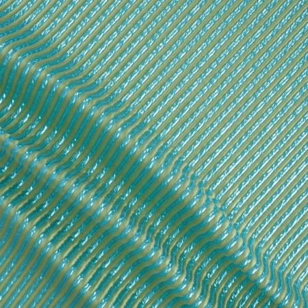 Turquoise green jacquard cloqu